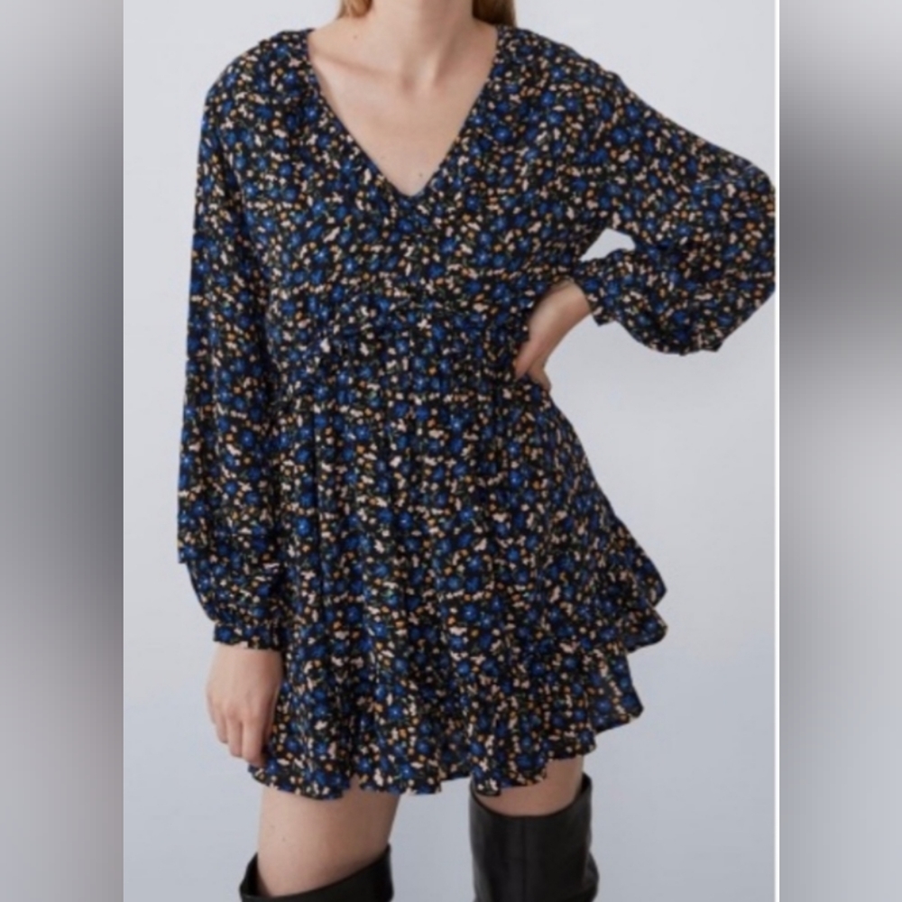 Zara size XS NWT boho style floral print dress